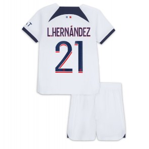 Paris Saint-Germain Lucas Hernandez #21 Gostujuci Dres za Dječji 2023-24 Kratak Rukavima (+ kratke hlače)